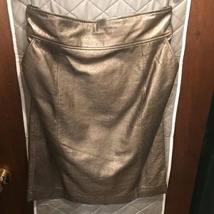 Spiegel metallic leather skirt NWOT
